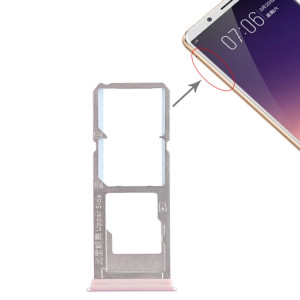 Pour Vivo Y79 2 x plateau de carte SIM + plateau de carte Micro SD (or rose) SH51RG1564-20