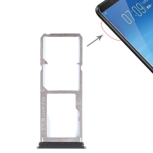 Pour Vivo Y75 2 x plateau de carte SIM + plateau de carte Micro SD (noir) SH454B562-20
