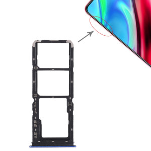 Pour Vivo Y93 2 x plateau de carte SIM + plateau de carte Micro SD (bleu) SH458L1318-20