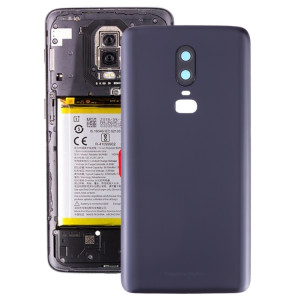 Pour OnePlus 6 Coque arrière de batterie givrée avec objectif d'appareil photo (noir) SH43BL1192-20