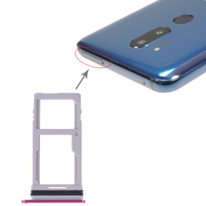 Plateau de carte SIM + plateau de carte SIM / plateau de carte Micro SD pour LG G7 ThinQ G710 G710EM G710PM G710VMP G710ULM (rouge violacé) SH38ZR1693-20