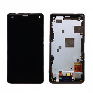 iPartsAcheter pour Sony Xperia Z3 Mini Compact Écran LCD + Écran Tactile Digitizer Assemblée avec Cadre (Noir) SI457B393-20