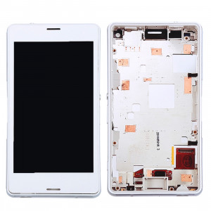 iPartsAcheter pour Sony Xperia Z3 Mini Compact Écran LCD + Écran Tactile Digitizer Assemblée avec Cadre (Blanc) SI457W1414-20