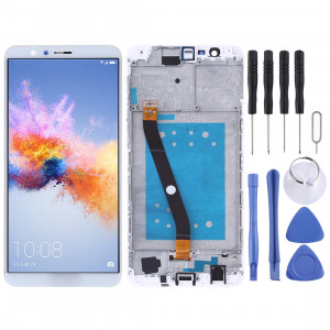 Ecran LCD et assemblée complète de numérisation avec cadre pour Huawei Honor 7X (Blanc) SH93WL143-20