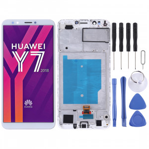 Ecran LCD et ensemble de numérisation complet avec cadre pour Huawei Y7 (2018) (Blanc) SH95WL233-20