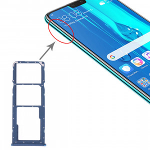 Plateau pour carte SIM + Plateau pour carte SIM + Plateau pour carte Micro SD pour Huawei Y9 (2019) (Bleu) SH959L534-20