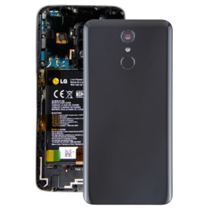 Couvercle arrière de la batterie avec objectif d'appareil photo et capteur d'empreintes digitales pour LG Q7 / Q7 + (noir) SH80BL1967-20