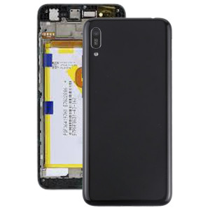 Cache arrière de batterie avec objectif et touches latérales pour Huawei Enjoy 9e (noir) SH77BL1317-20
