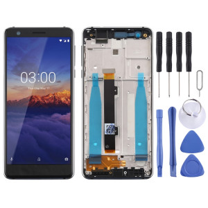 Écran LCD et numériseur complet avec cadre et touches latérales pour Nokia 3.1 TA-1049 TA-1057 TA-1063 TA-1070 (Noir) SH95BL457-20