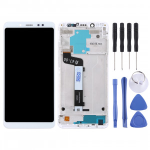 Écran LCD et numériseur complet avec cadre pour Xiaomi Redmi Note 5 (blanc) SH376W1544-20