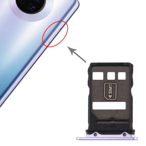 Plateau de carte SIM d'origine + Plateau de carte NM pour Huawei Mate 30 (Violet) SH833P1441-20