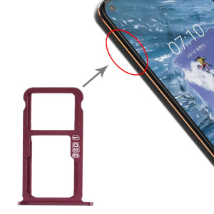 Plateau pour carte SIM + Plateau pour carte SIM / Plateau pour carte Micro SD pour Nokia X7 / 8.1 / 7.1 Plus / TA-1131 (rouge violacé) SH59ZH1253-20
