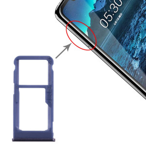 Plateau pour carte SIM + Plateau pour carte SIM / Plateau pour carte Micro SD pour Nokia 5.1 Plus / X5 TA-1102 TA-1105 TA-1108 TA-1109 TA-1112 TA-1120 TA-1199 (Bleu) SH973L1064-20