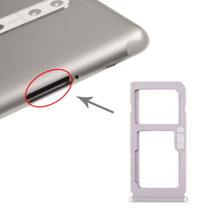 Plateau pour carte SIM + Plateau pour carte SIM / Plateau pour carte Micro SD pour Nokia 8 / N8 TA-1012 TA-1004 TA-1052 (Argent) SH976S828-20