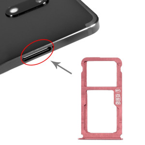 Plateau pour carte SIM + Plateau pour carte SIM / Plateau pour carte Micro SD pour Nokia 7 Plus TA-1062 (rouge violacé) SH82ZH330-20