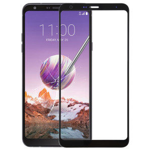 Lentille en verre extérieur de l'écran avant pour LG Stylo 4 / Q710 / Q710MS / Q710CS (noir) SH079B1500-20