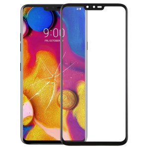 Lentille en verre extérieur de l'écran avant pour LG V40 ThinQ (noir) SH080B1768-20