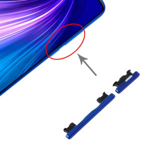 Bouton d'alimentation et bouton de contrôle du volume pour Xiaomi Redmi Note 8 Pro (bleu) SH186L1927-20