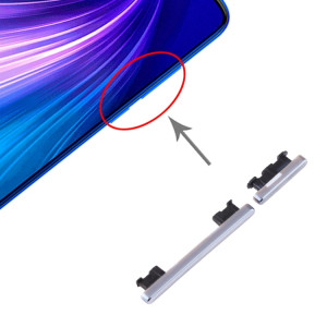 Bouton d'alimentation et bouton de contrôle du volume pour Xiaomi Redmi Note 8 Pro (Argent) SH186S1022-20