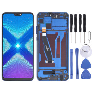 Écran LCD et numériseur Assemblage complet avec cadre pour Huawei Honor 8x (Bleu) SH276L1399-20