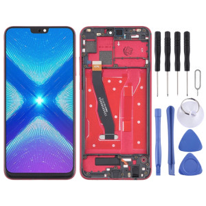 Écran LCD et numériseur Assemblage complet avec cadre pour Huawei Honor 8x (rouge) SH276R1661-20