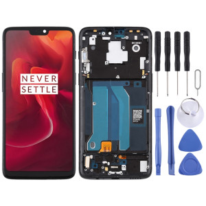 Pour OnePlus 6 A6000 TFT Matériau Écran LCD et Numériseur Assemblage Complet avec Cadre (Noir) SH427B593-20