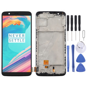 Pour OnePlus 5T A5010 TFT Écran LCD et numériseur complet avec cadre (noir) SH429B1315-20