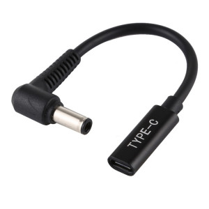Câble de chargeur adaptateur secteur DP 6,0 x 0,6 mm vers type C femelle (noir) SH694B1848-20