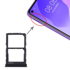 Plateau Carte SIM + Plateau Carte NM pour Huawei Honor 30S / Nova 7 SE (Noir) SH978B1430-20