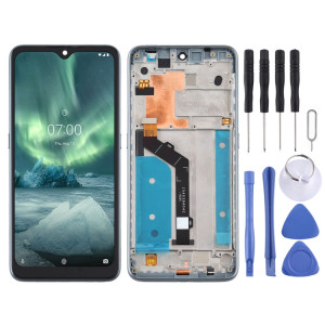 Écran LCD et numériseur complet avec cadre pour Nokia 6.2 TA-1198 TA-1200 TA-1187 TA-1201 (argent) SH51SL98-20