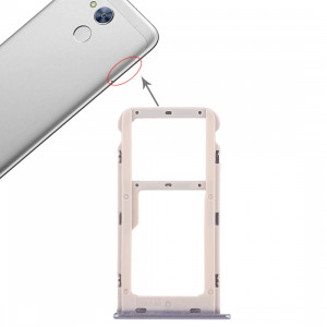 Bac Carte SIM + Bac Carte SIM / Bac Micro SD pour Huawei Honor 6A (Gris) SH479H516-20