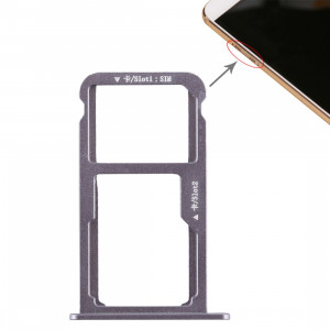 Bac Carte SIM + Bac Carte SIM / Carte Micro SD pour Huawei G9 Plus (Gris) SH488H270-20