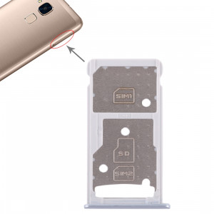 Bac Carte SIM + Bac Carte SIM / Bac Micro SD pour Huawei Honor 5c (Argent) SH490S350-20
