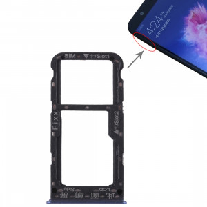 Bac Carte SIM + Bac Carte SIM / Carte Micro SD pour Huawei P smart (Enjoy 7S) (Bleu) SH504L1221-20