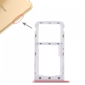 Bac Carte SIM + Bac Carte SIM / Carte Micro SD pour Huawei Enjoy 7 (Rose) SH506F1957-20