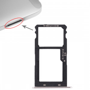 Bac Carte SIM + Bac Carte SIM / Carte Micro SD pour Huawei G8 (Argent) SH509S152-20