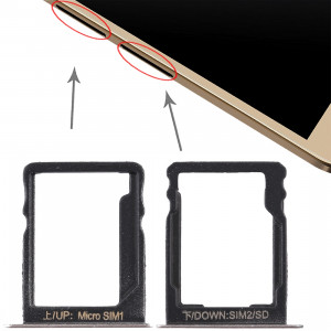 Bac Carte SIM + Bac Carte SIM / Carte Micro SD pour Huawei Enjoy 5s (Gold) SH515J240-20