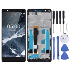 Écran LCD et numériseur complet avec cadre pour Nokia 5.1 TA-1061 TA-1075 TA-1076 TA-1088 TA-1081 (noir) SH74BL1817-20