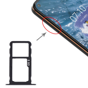 Plateau de carte SIM d'origine + plateau de carte SIM / plateau de carte Micro SD pour Nokia X71 / TA-1172 TA-1167 TA-1188 (noir) SH088B311-20
