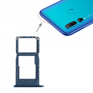 Bac à carte SIM + Bac à carte SIM / à carte Micro SD pour Huawei P Smart + (2019) (Bleu) SH291L593-20