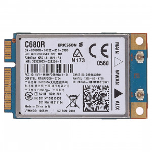 Carte réseau sans fil pour Dell C680R WWAN UMTS Sans fil 5540 dw5540 Ericsson F3607GW SH85531794-20