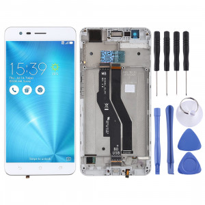 Ecran LCD et numériseur Assemblage complet avec cadre pour Asus Zenfone 3 Zoom ZE553KL (blanc) SH65WL705-20