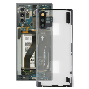 Pour Samsung Galaxy Note 10+ N975 N9750 Couvercle arrière de batterie transparent avec couvercle d'objectif d'appareil photo (transparent) SH10TL869-20
