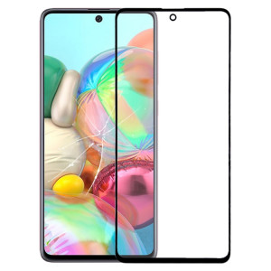 Pour Samsung Galaxy A71 Lentille en verre extérieure de l'écran avant (noir) SH392B1308-20