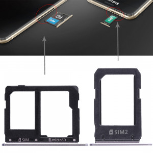 2 Plateau de carte SIM + Micro SD Card Plateau pour Galaxy A5108 / A7108 (Gris) SH457H1569-20