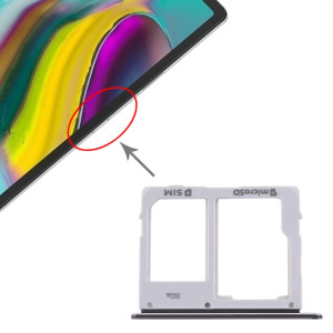 Pour Samsung Galaxy Tab S5e SM-T725 Plateau de carte SIM + Plateau de carte Micro SD (Noir) SH511B414-20
