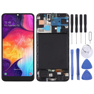 Écran LCD TFT pour Samsung Galaxy A50 Assemblage complet du numériseur avec cadre (ne prend pas en charge l'identification des empreintes digitales) (noir) SH669B443-20