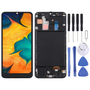 Écran LCD TFT pour Samsung Galaxy A30 Assemblage complet du numériseur avec cadre (Noir) SH671B1633-20