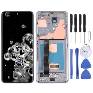 Écran LCD Super AMOLED d'origine pour Samsung Galaxy S20 Ultra 4G/S20 Ultra 5G Digitizer Assemblage complet avec cadre (Gris) SH794H1242-20