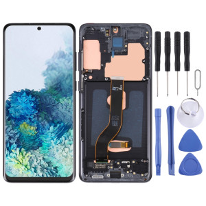 Écran LCD Super AMOLED d'origine pour Samsung Galaxy S20+ 5G SM-G986B/G985 Assemblage complet du numériseur avec cadre (Noir) SH795B93-20